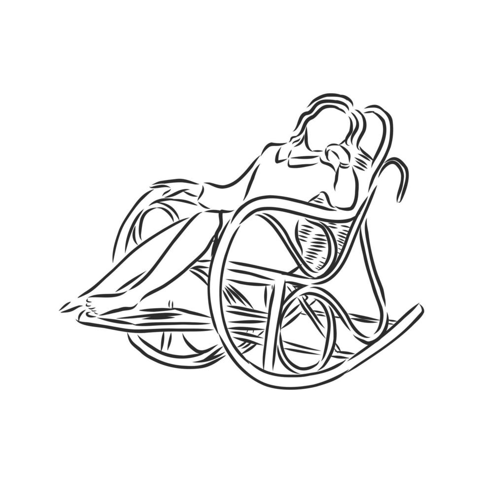 rocking chair vector sketch