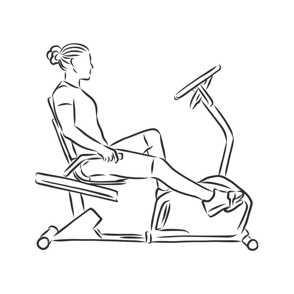 exercise bike vector sketch