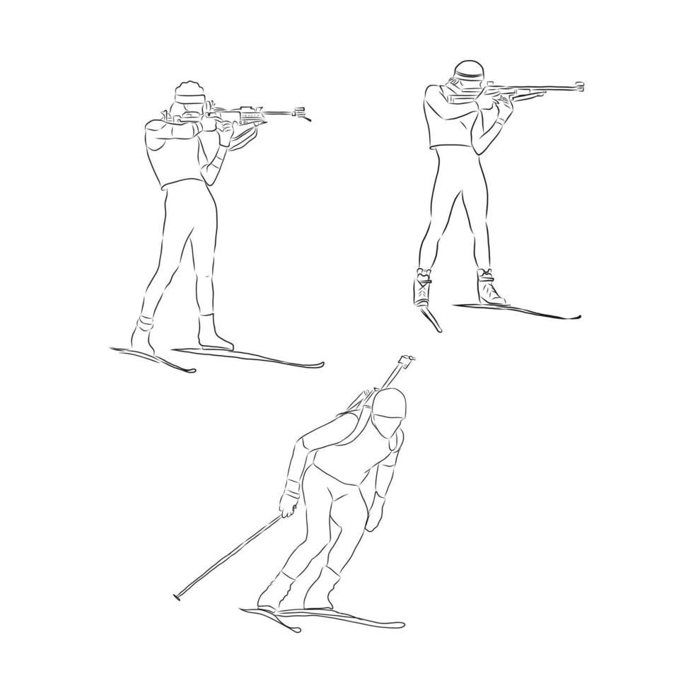 biathlete vector sketch