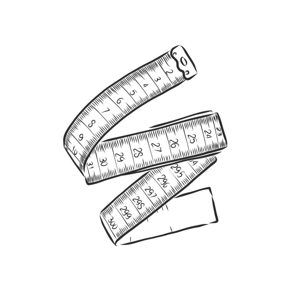 measuring tape vector sketch