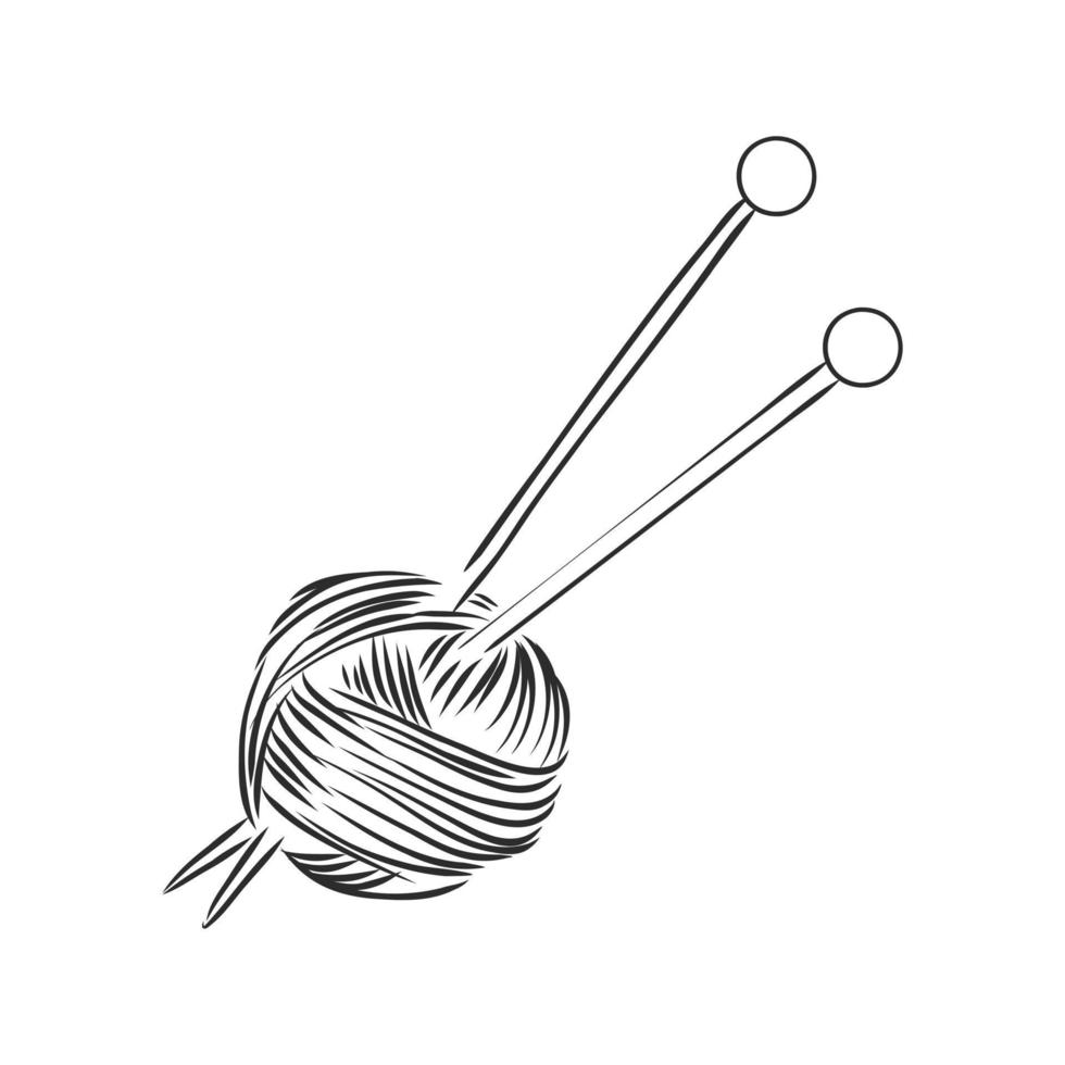 knitting needles vector sketch