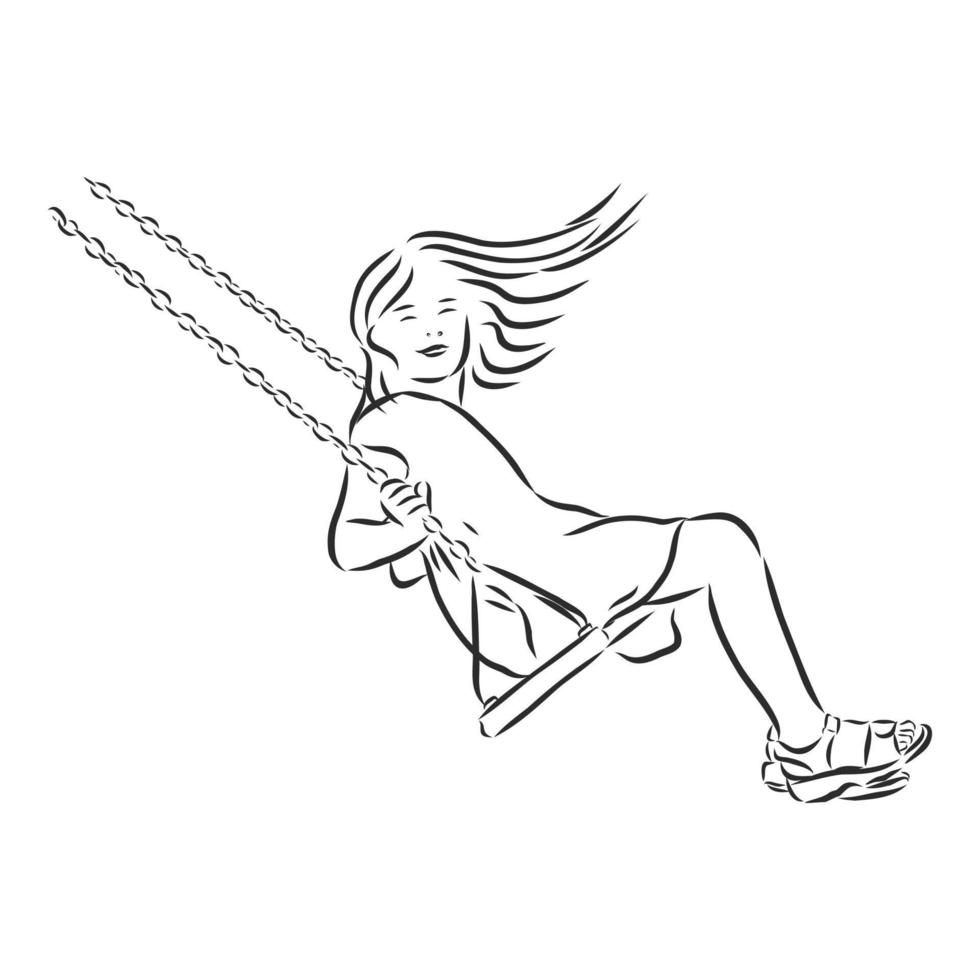 children's swing vector sketch