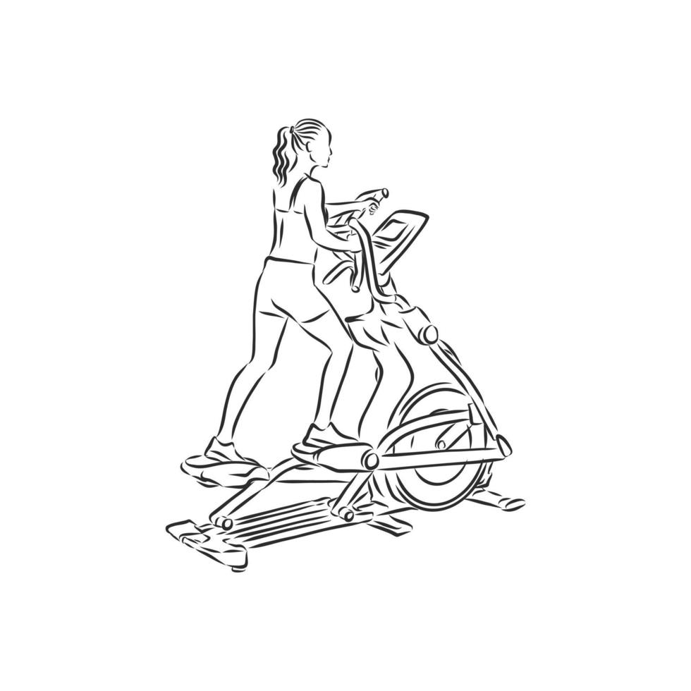 exercise bike vector sketch