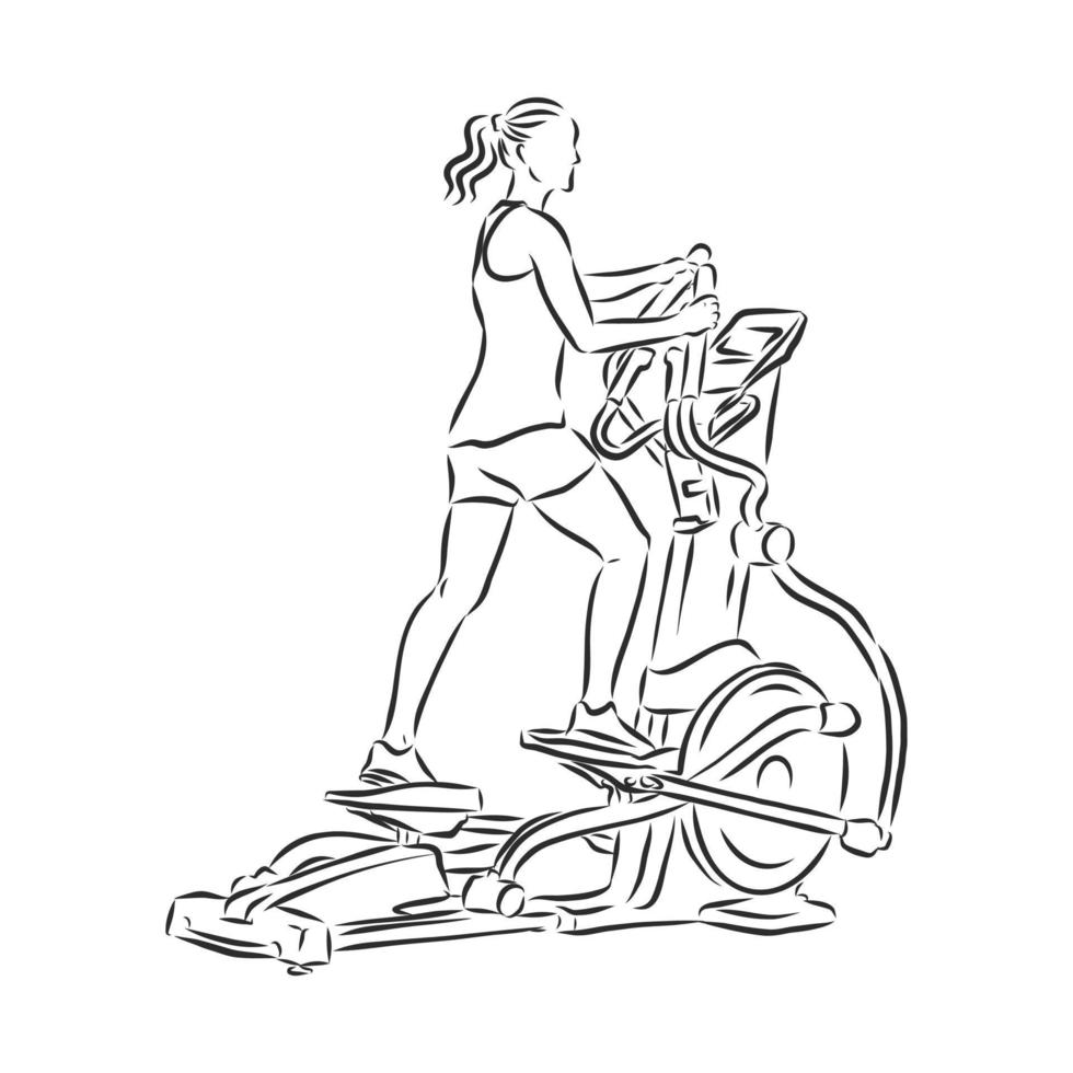 exercise bike vector sketch