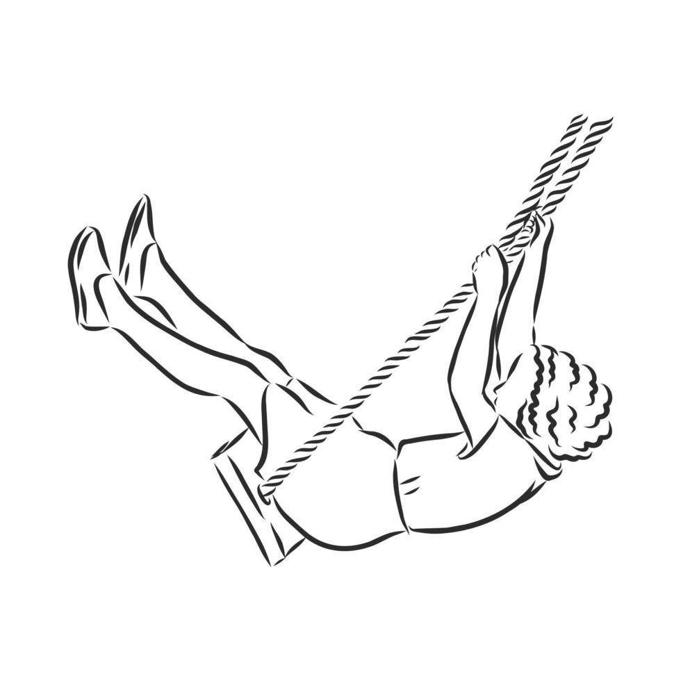 children's swing vector sketch
