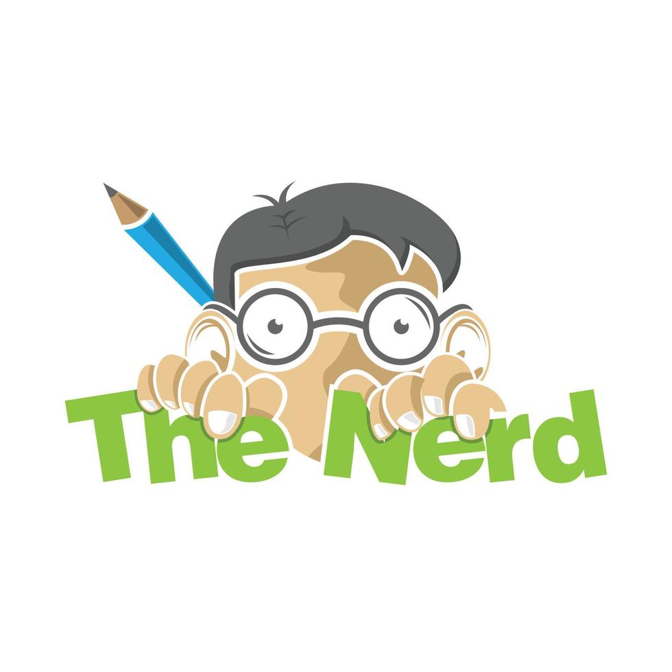 nerd boy asomando ilustración de diseño vectorial vector