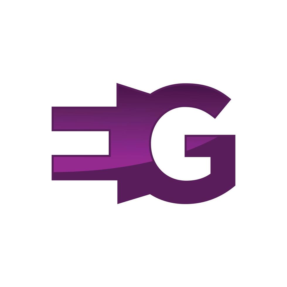 EG letter logo with creative negative space style vector