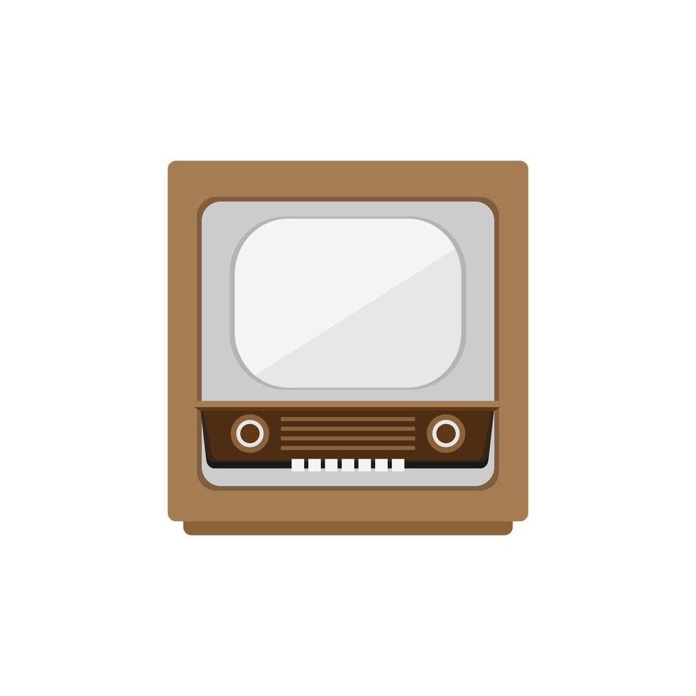 Retro old vintage television isolated on white background vector