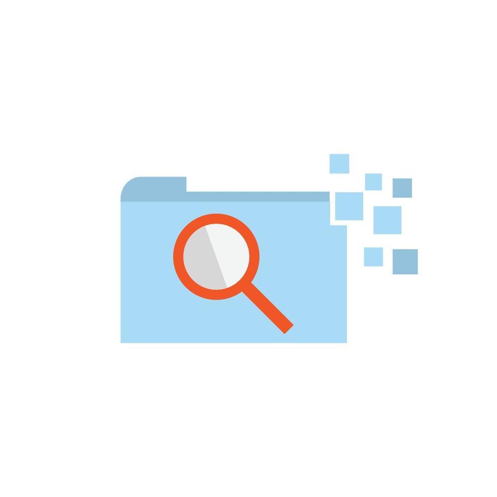 Flat file folder data searching icon vector design