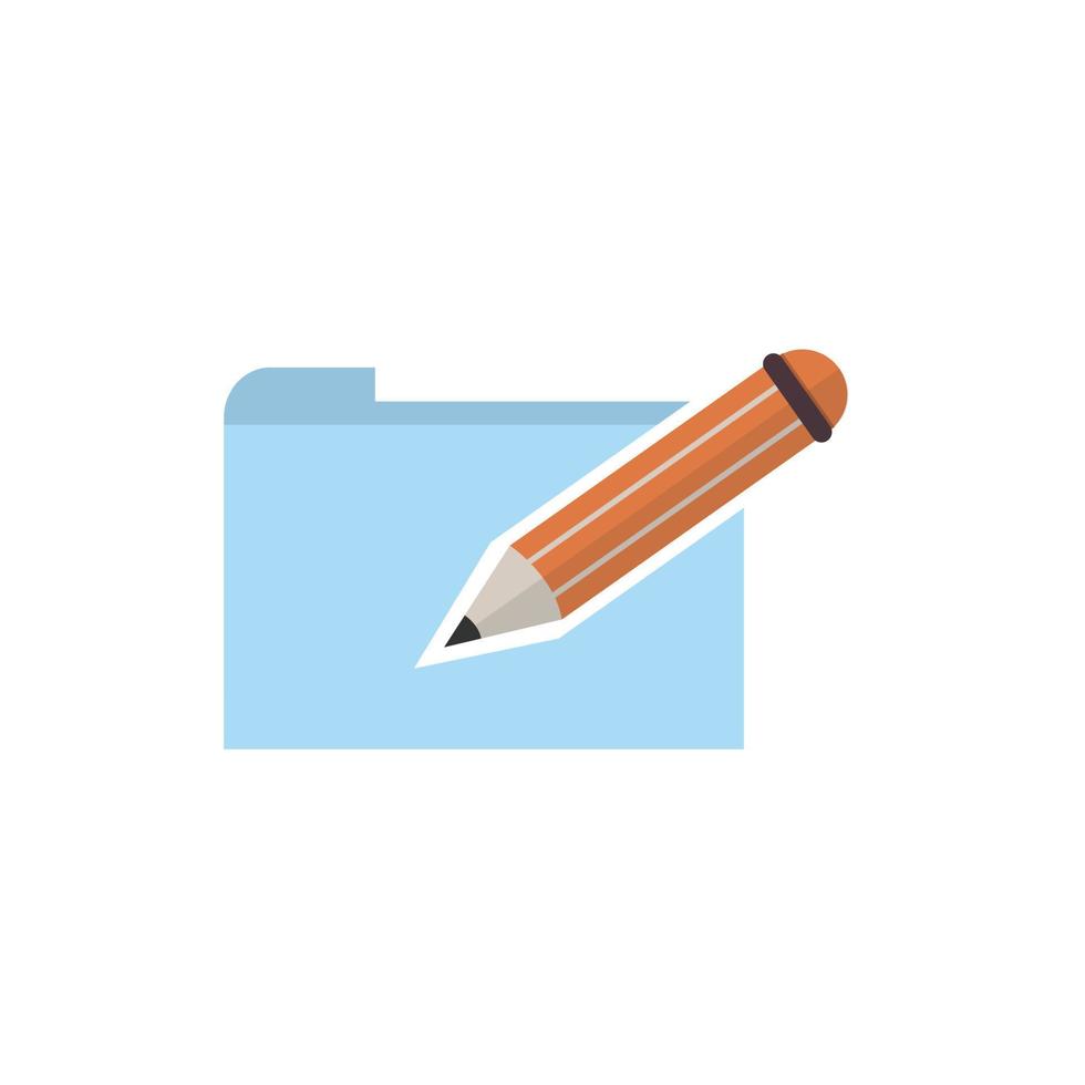 Flat file folder writing icon vector design