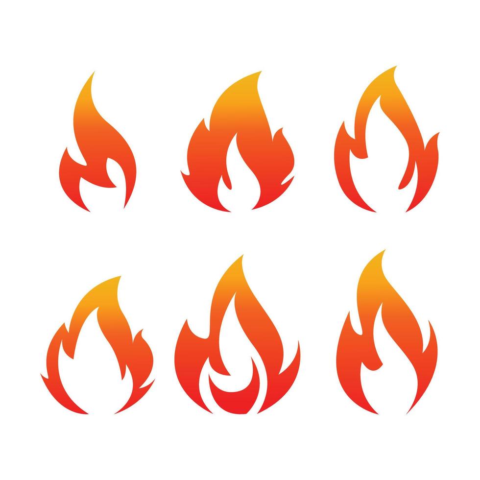 símbolo de vector icono de llama de fuego sobre fondo blanco