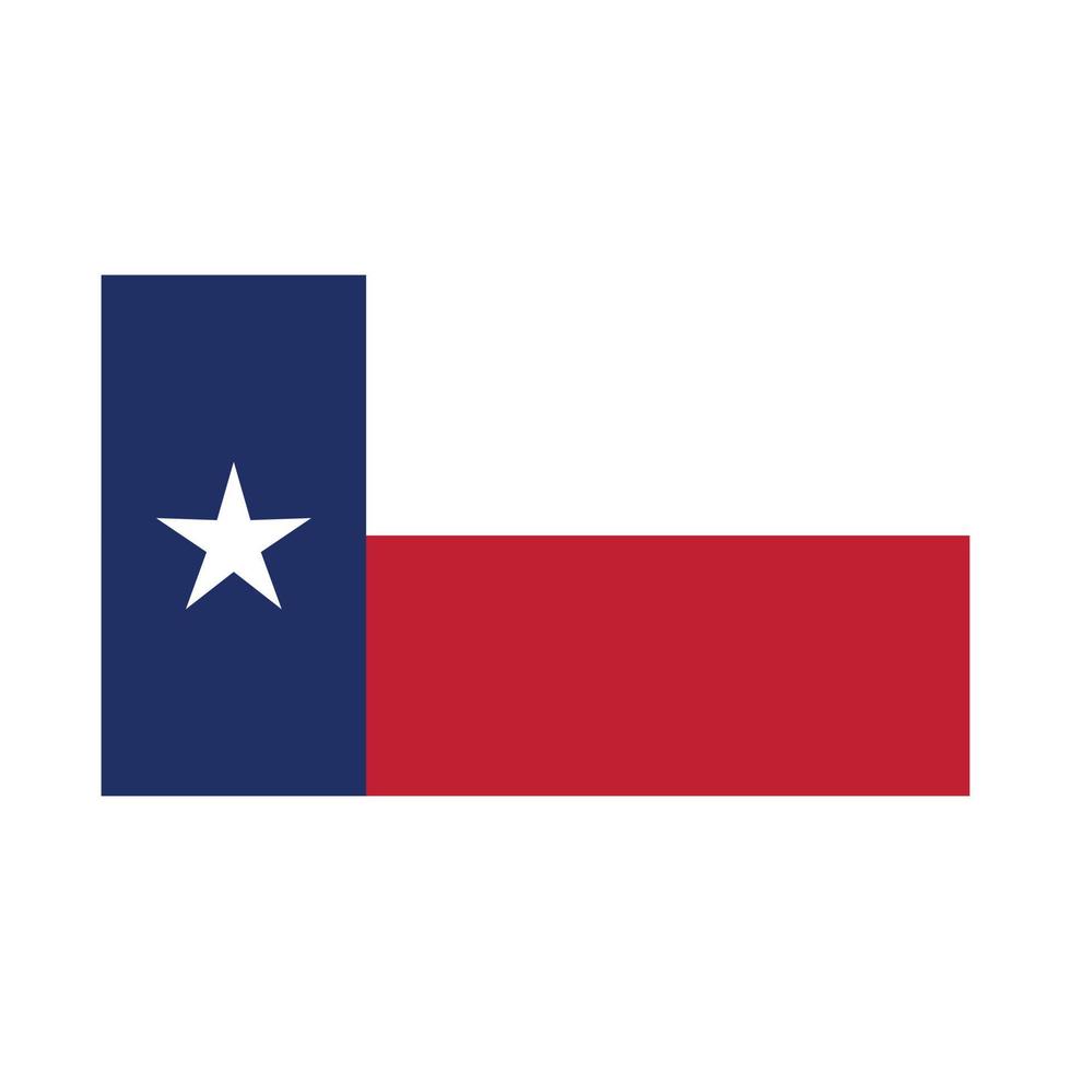 Vector Flag of Texas simple flat design illustration