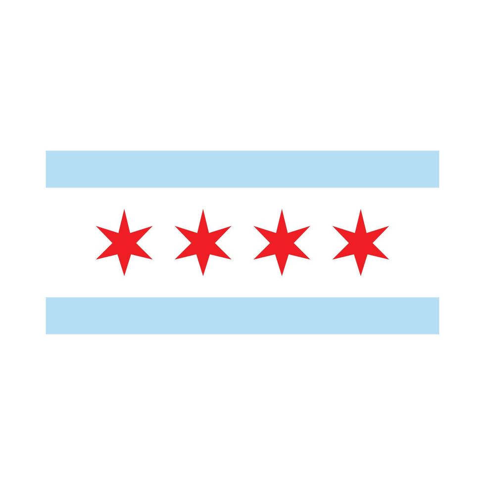 Vector Flag of Chicago simple flat design illustration