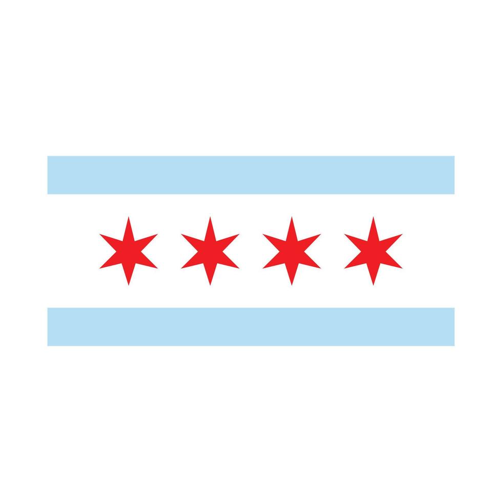 vector bandera de chicago diseño plano simple ilustración