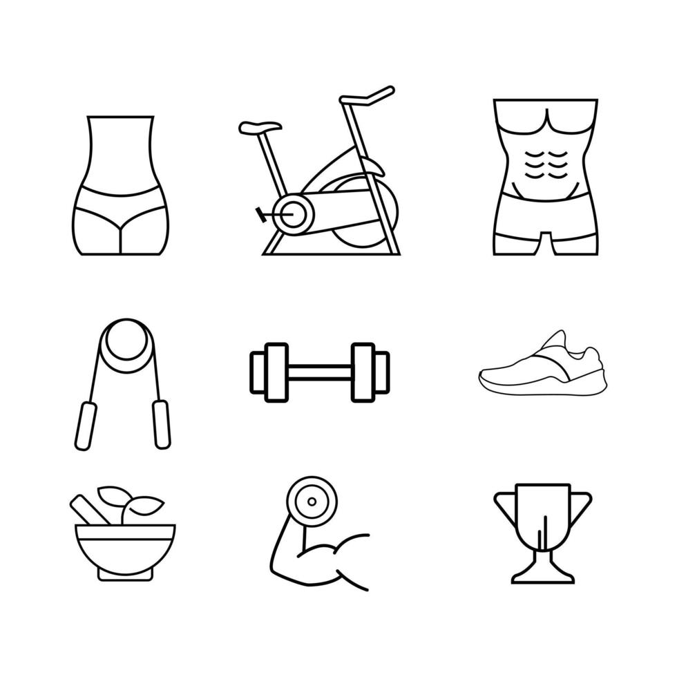 contorno fitness icono vector diseño imagen