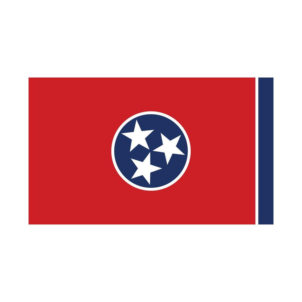 Vector Flag of Tennessee simple flat design illustration