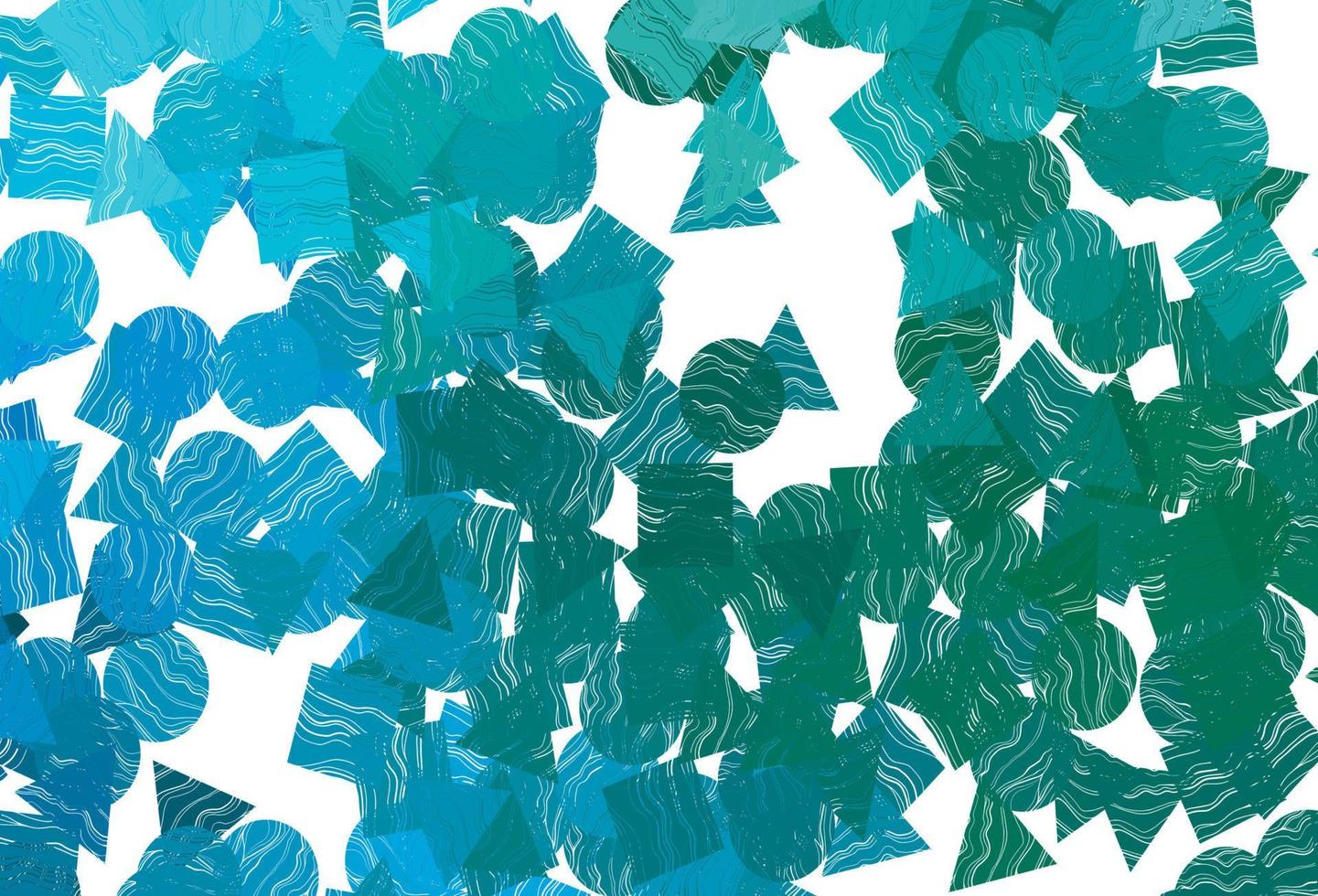 Light  blue, green vector backdrop with lines, circles, rhombus.