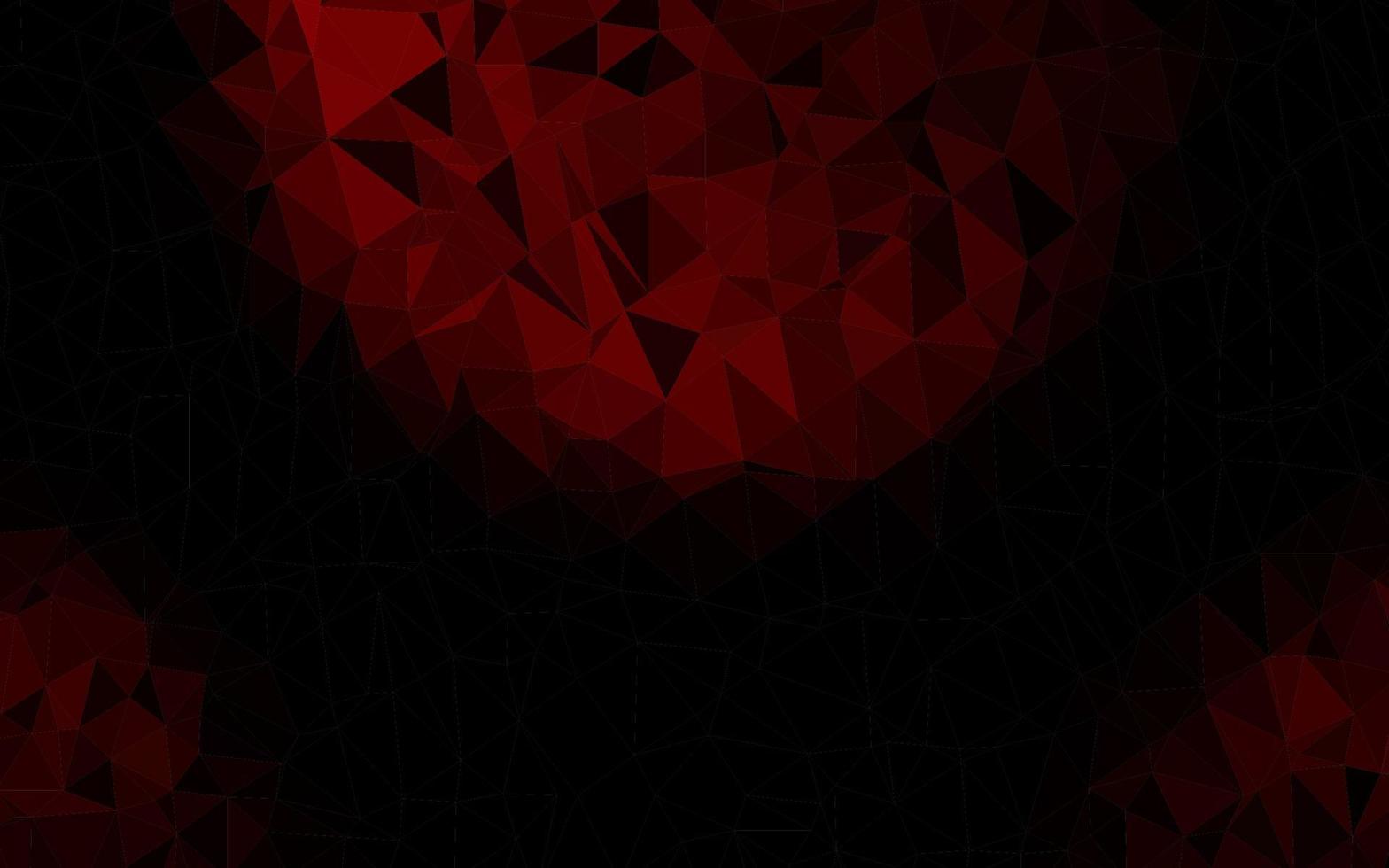 Dark Red vector shining triangular pattern.