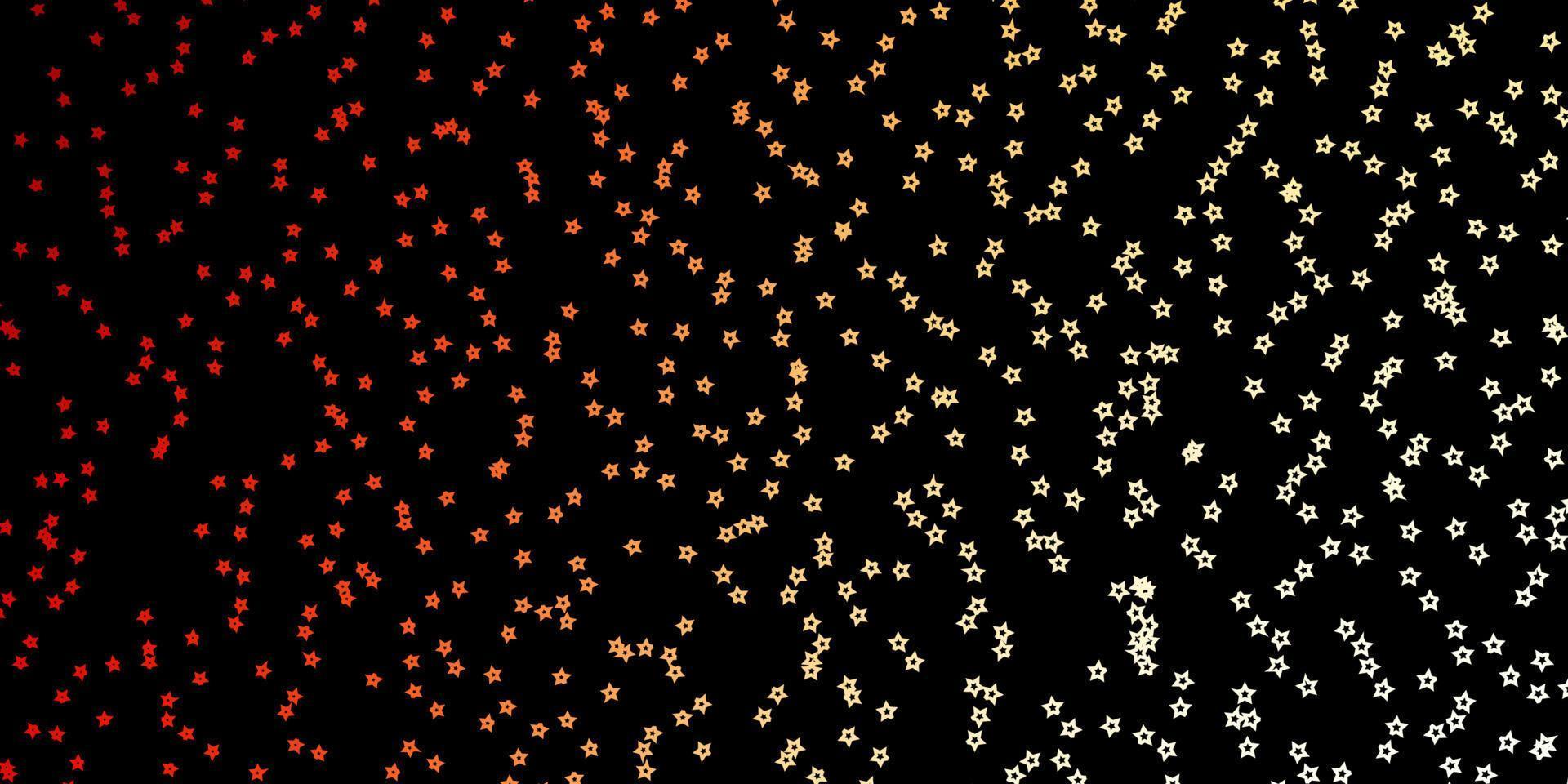 Dark Orange vector layout with bright stars.