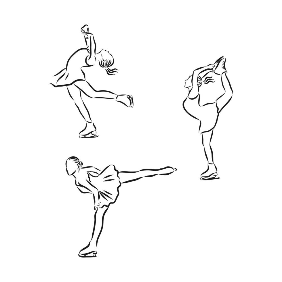figure skating vector sketch