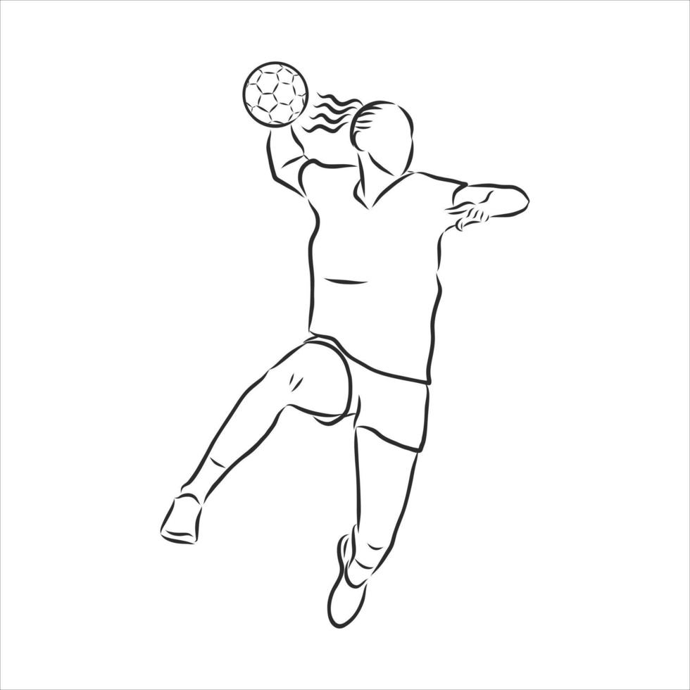 dibujo vectorial de balonmano vector