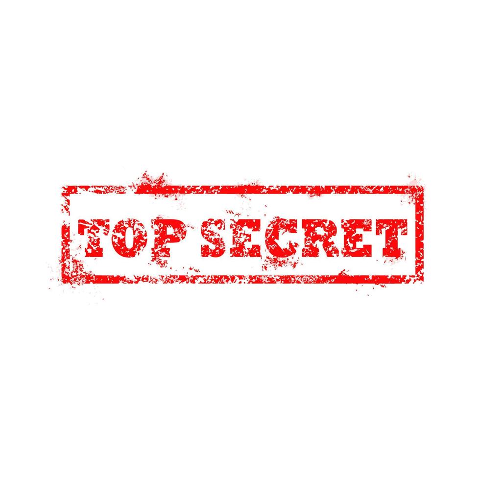red top secret rubber stamp background vector illustration