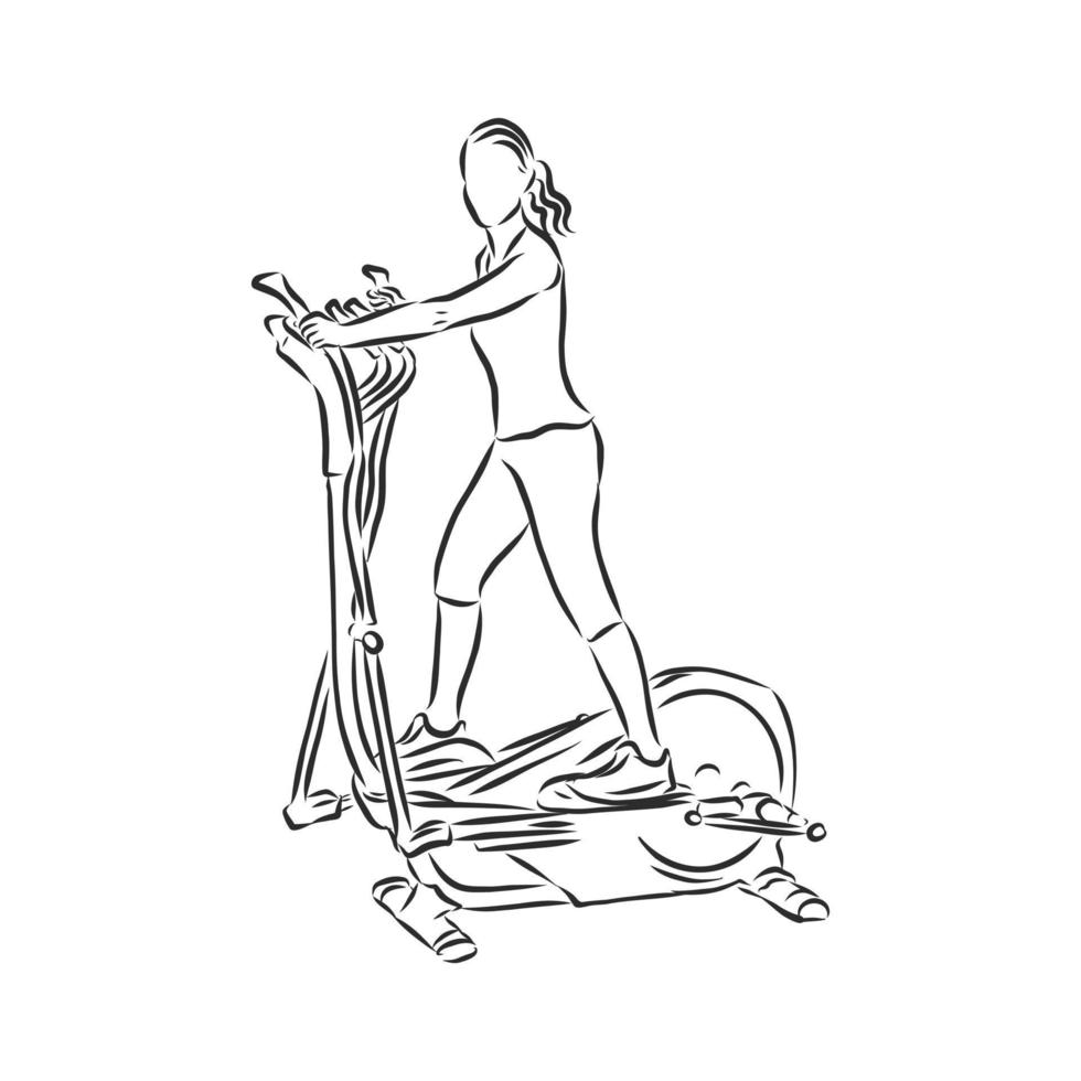 exercise bike vector sketch