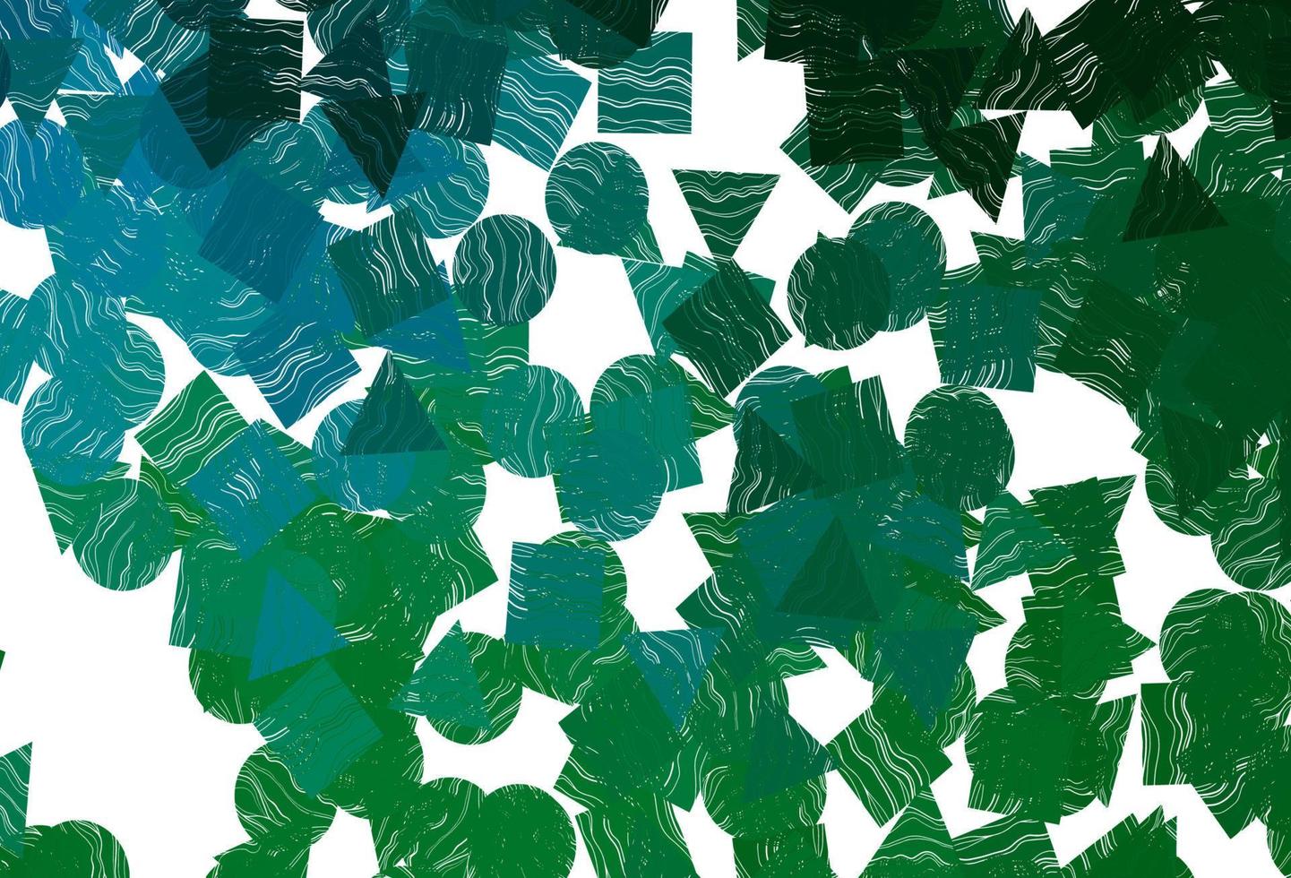 Dark  blue, green vector backdrop with lines, circles, rhombus.