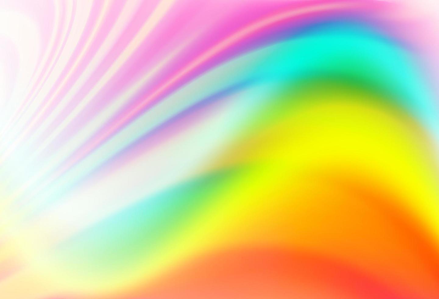 patrón de vector de arco iris multicolor claro con círculos curvos.
