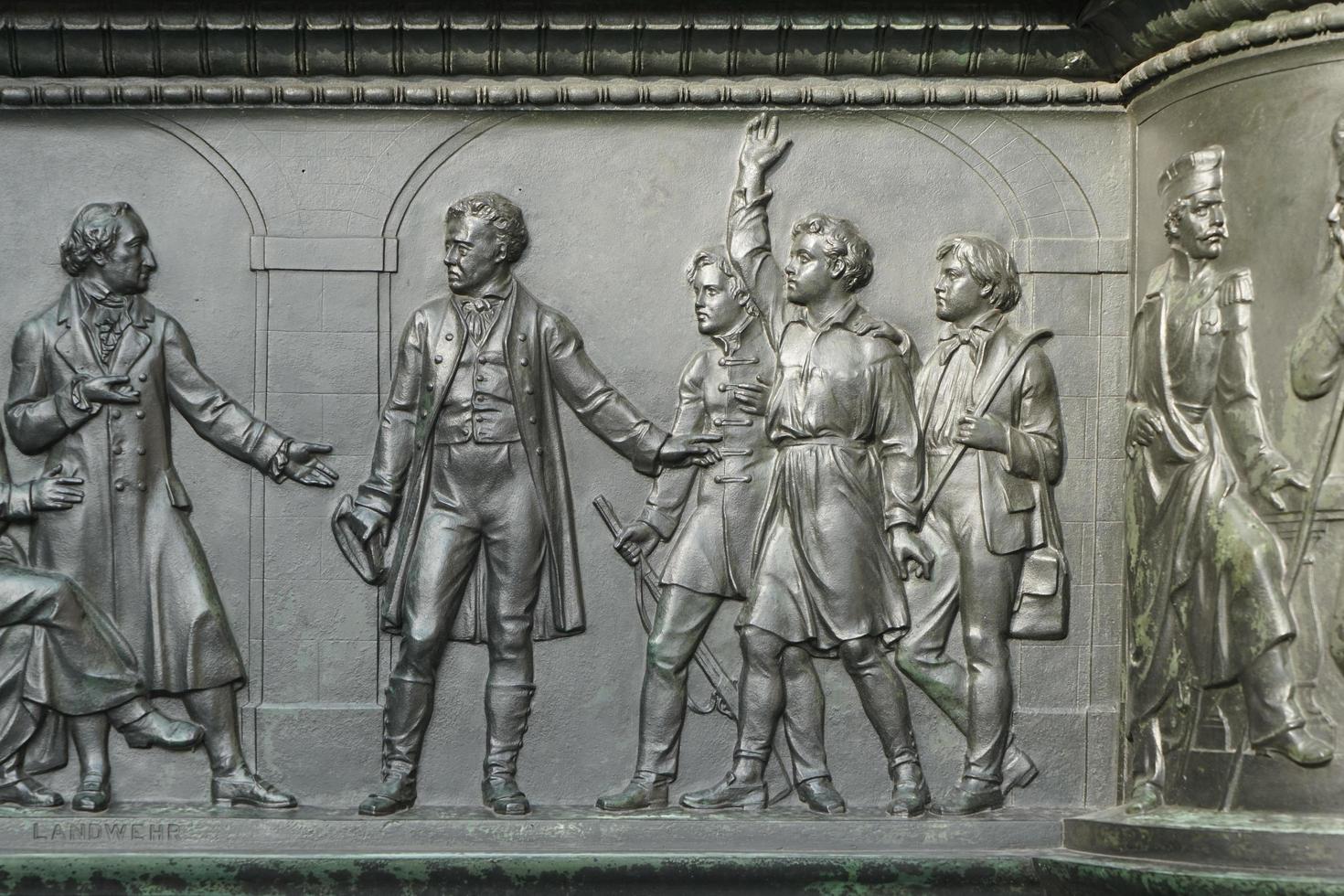 Berlin, Germany - September 15, 2014. Detail from the monument to Baron Freiherr von Stein in front of the Abgeordnetenhaus in Berlin on September 15, 2014 photo