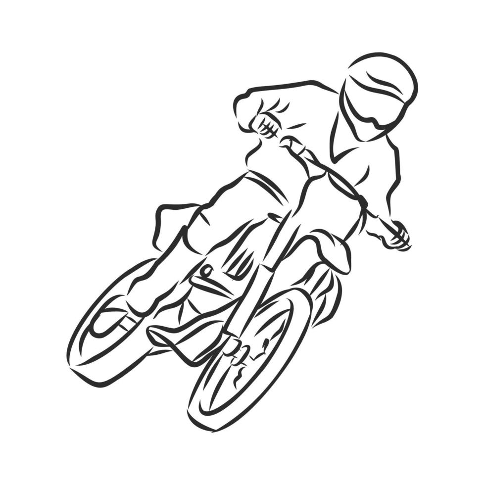 dibujo vectorial de bicicleta de montaña vector