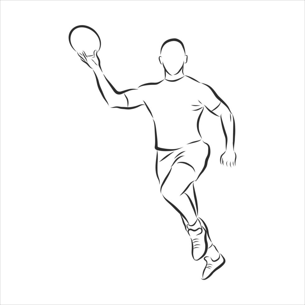 dibujo vectorial de balonmano vector