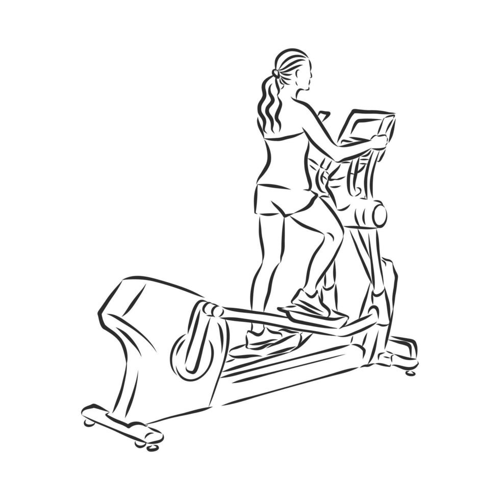 exercise bike vector sketch