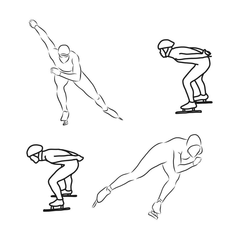 bosquejo del vector del patinador