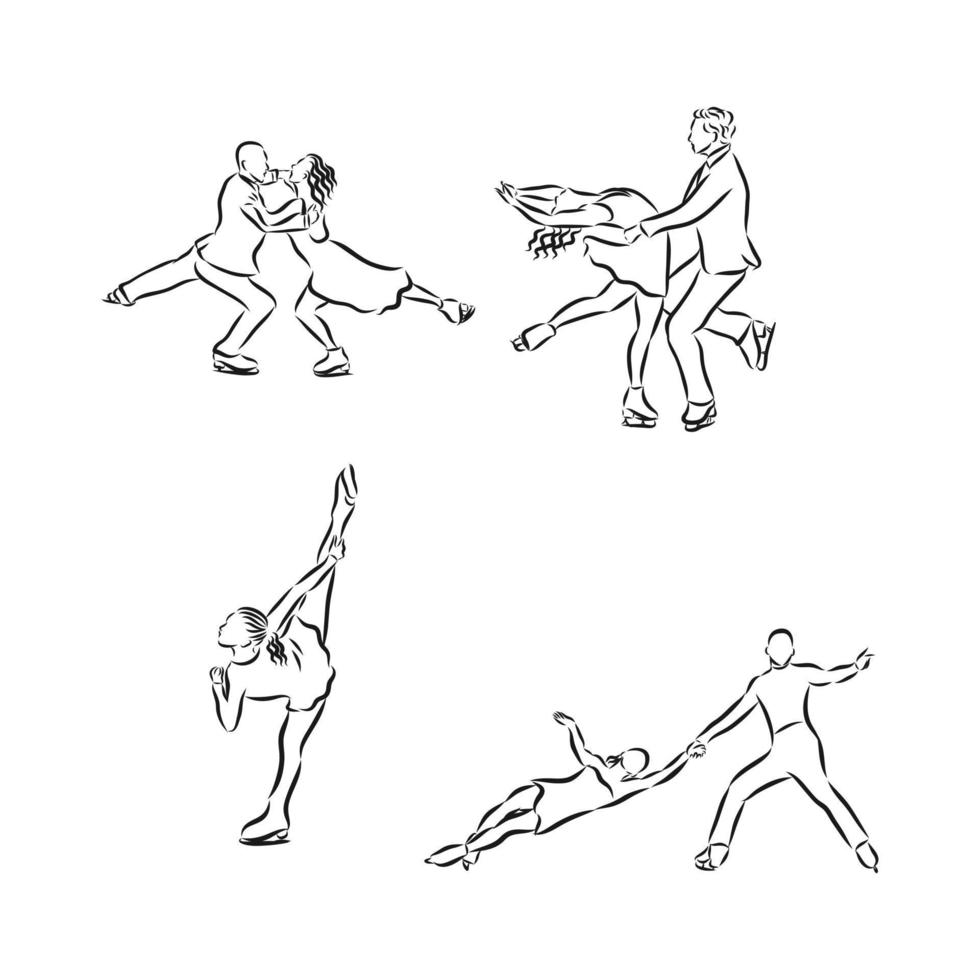 figure skating vector sketch