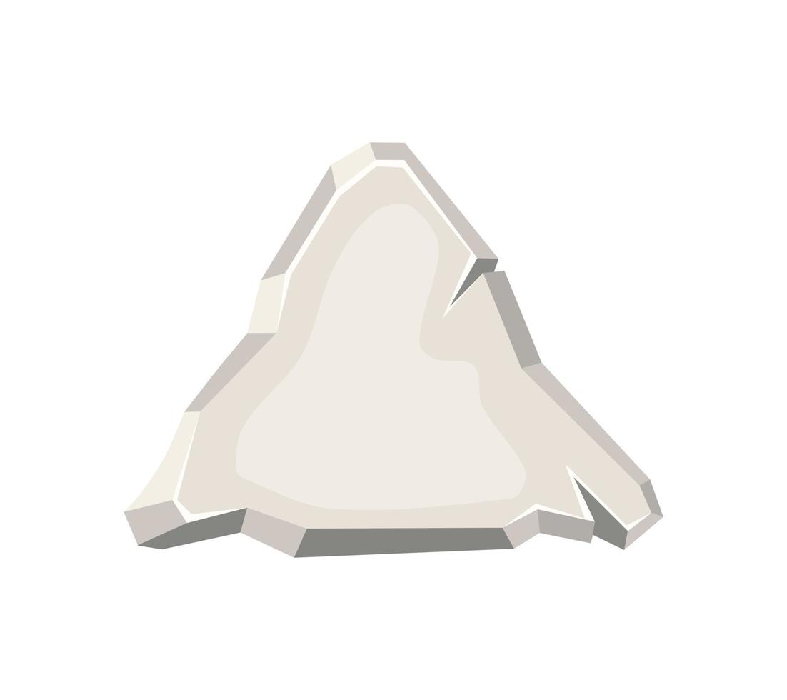 Cartoon triangular Stone Arrow on a white isolated background. Stone elements game design. Icon. Vector illustration.