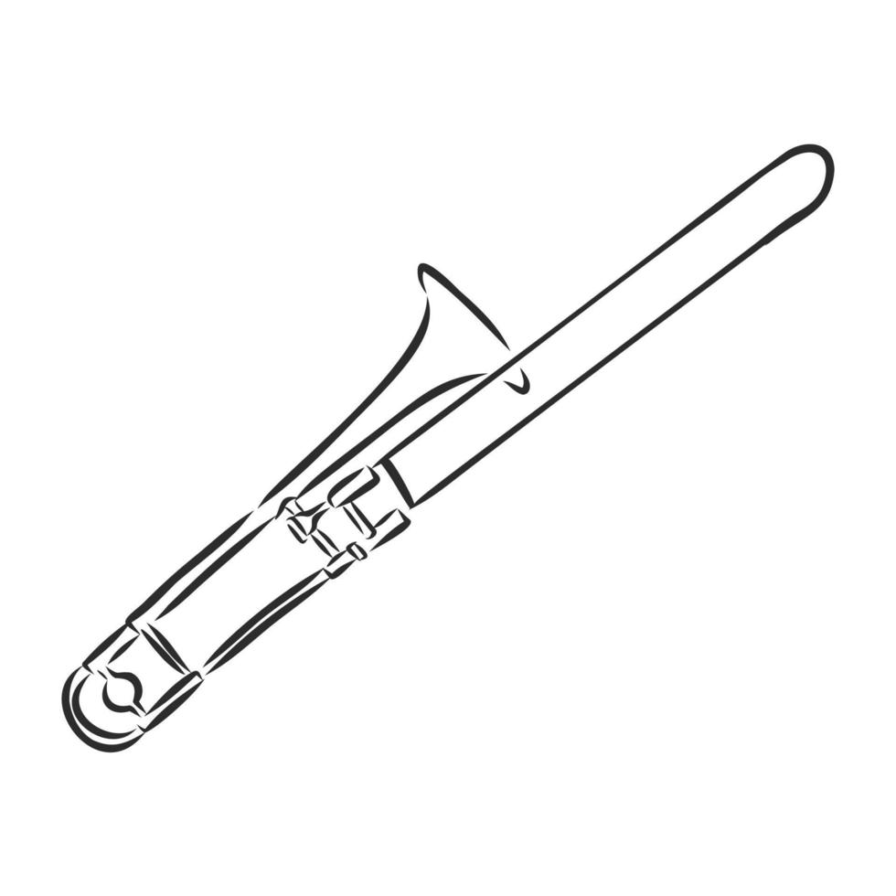 bosquejo del vector del instrumento musical de la trompeta