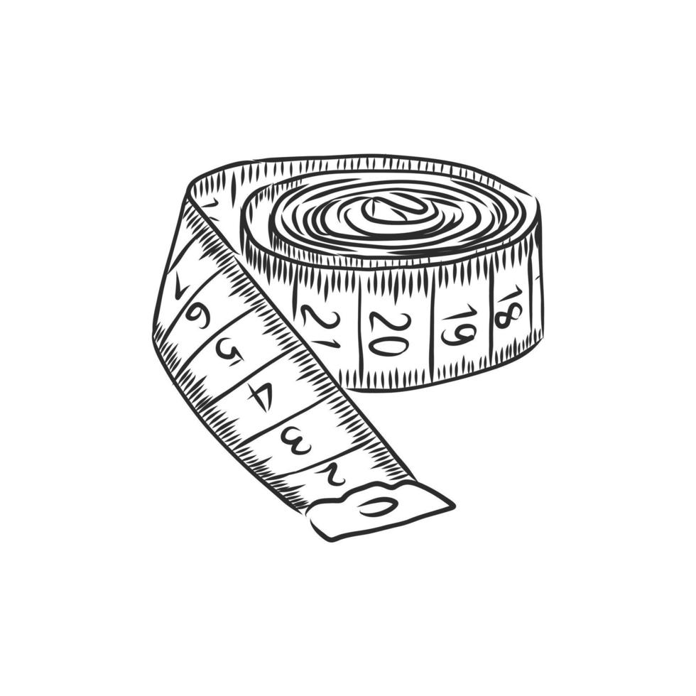 dibujo vectorial de cinta métrica vector