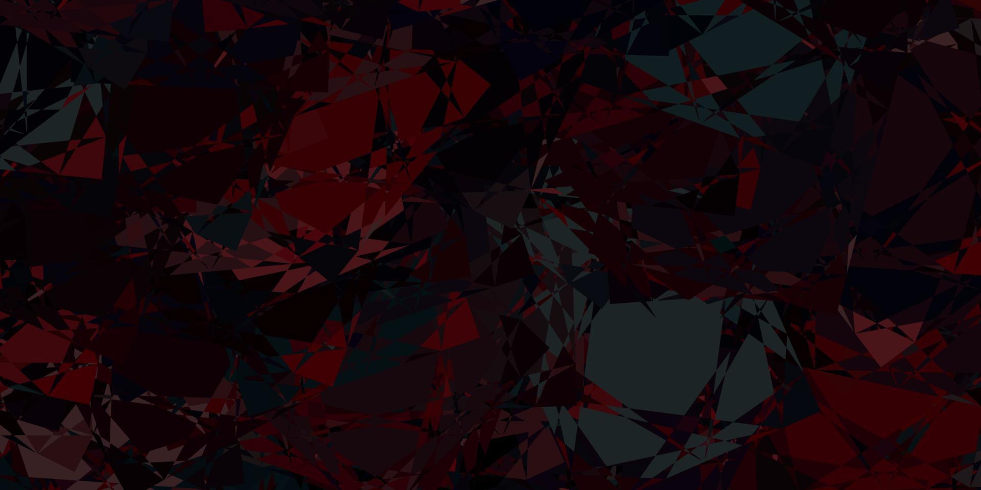 plantilla de vector azul oscuro, rojo con formas triangulares.