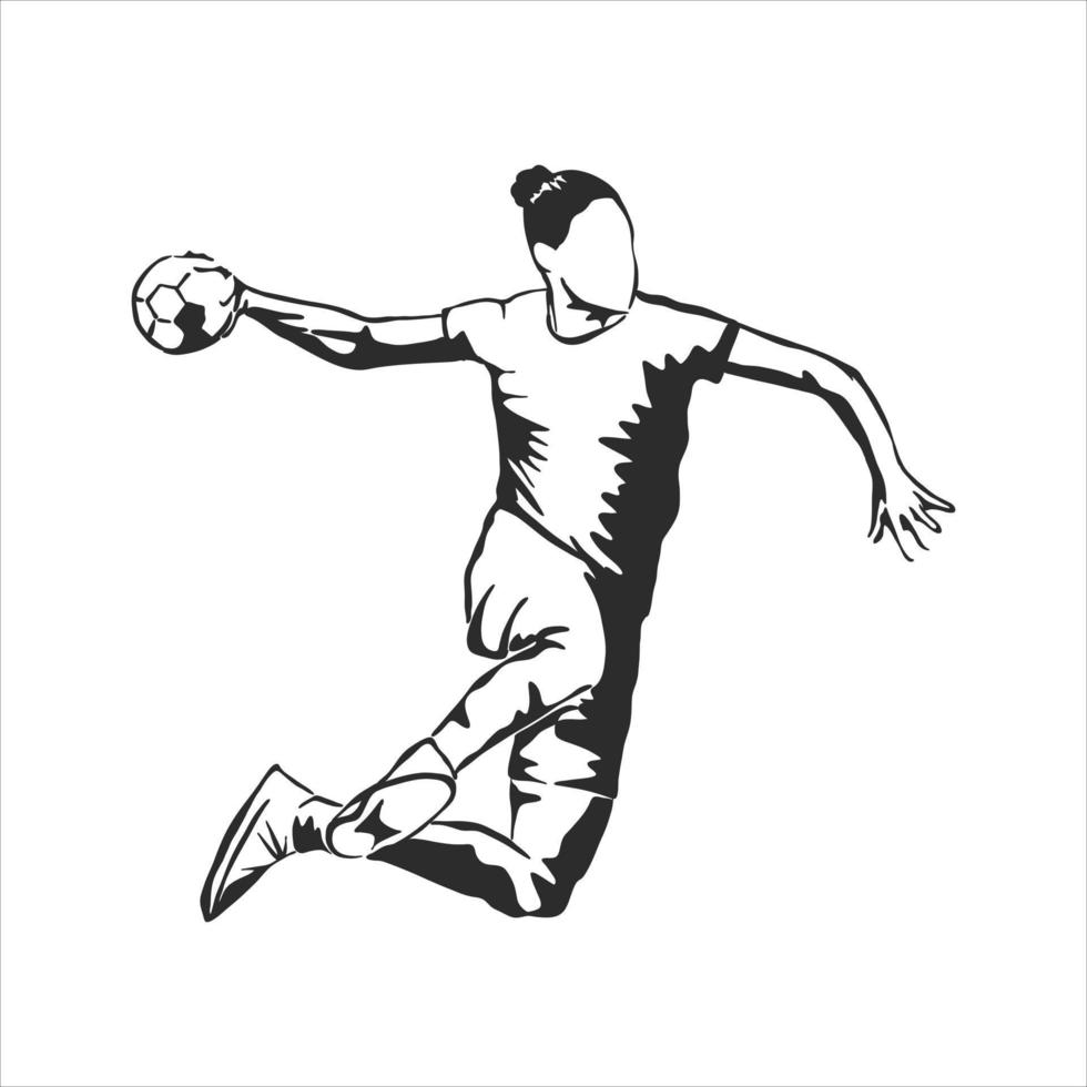 dibujo vectorial de balonmano vector