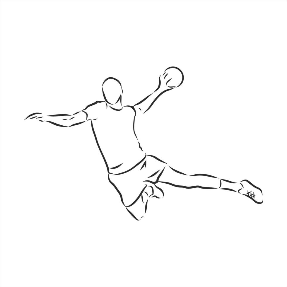 dibujo vectorial de balonmano vector