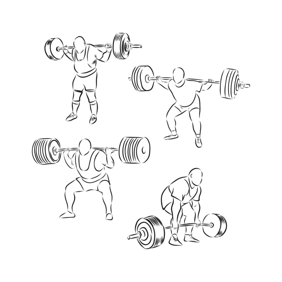 weightlifter vector sketch