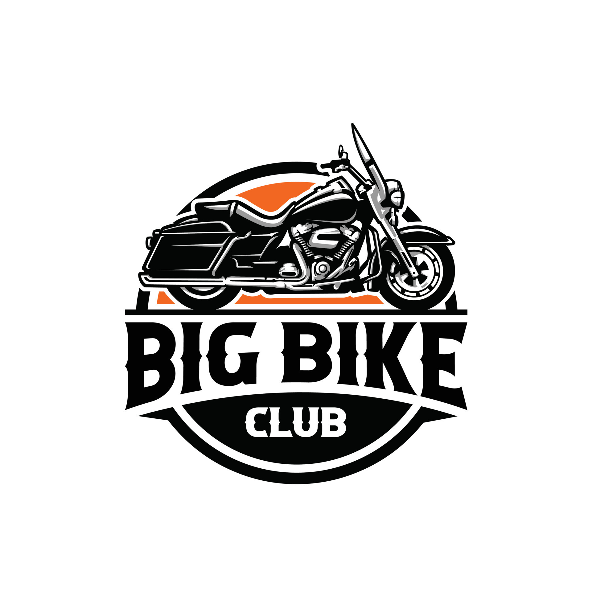 Big bike motorcycle club emblem logo label template 11094699 Vector Art