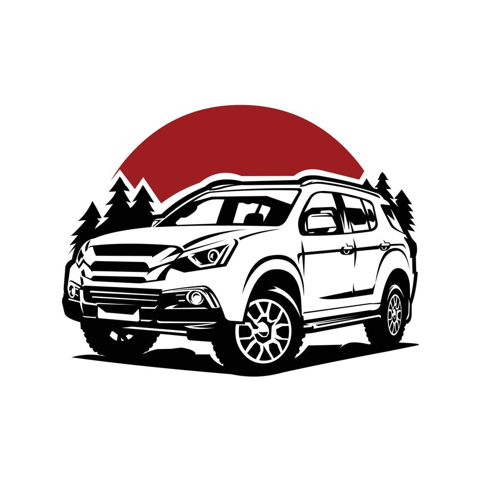 Adventure Car Vector Silhouette Illustration