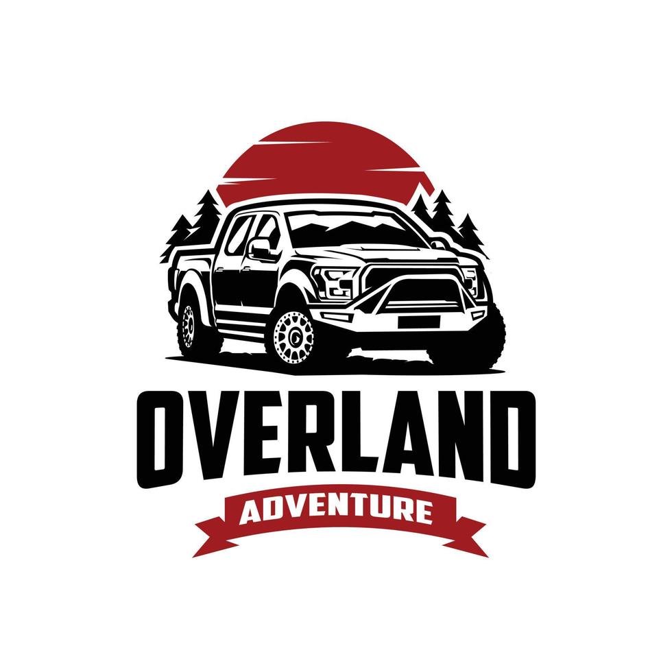 Bold overland adventure truck ready made vector isolated in white background