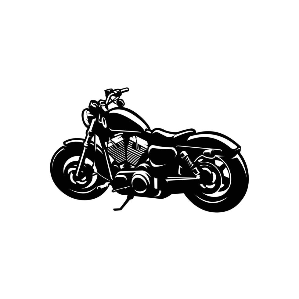vector de silueta de motocicleta de bicicleta grande americana aislado en blanco y negro
