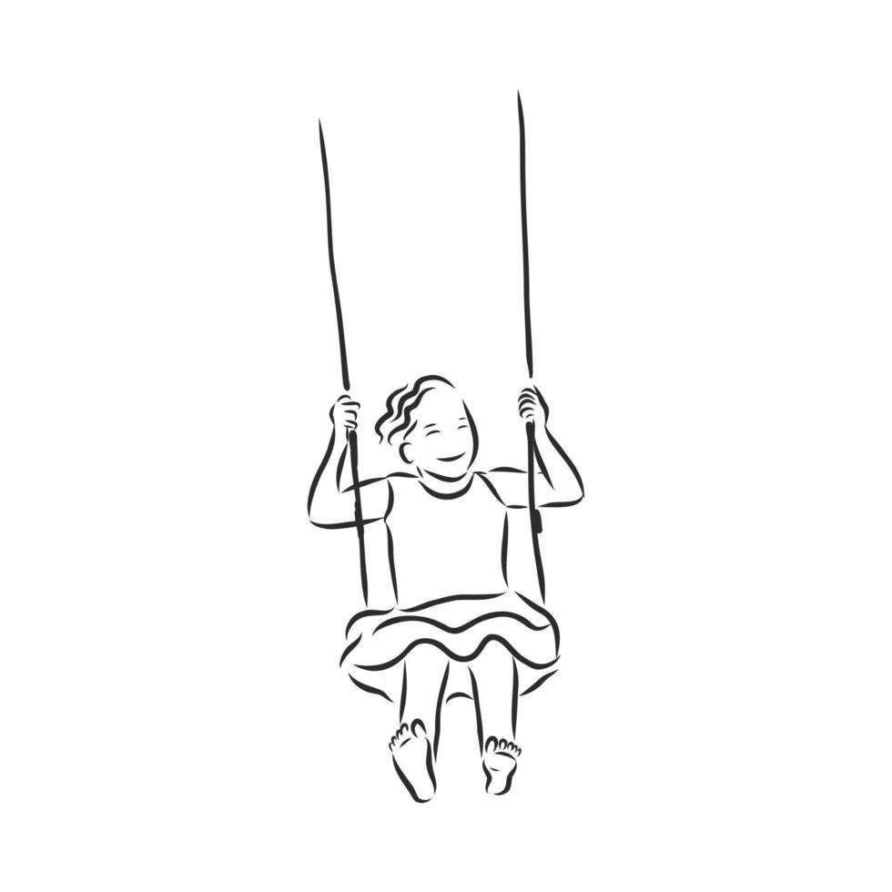 children's swing vector sketch