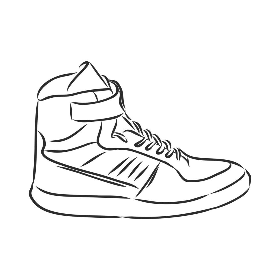 bosquejo del vector de las zapatillas de deporte