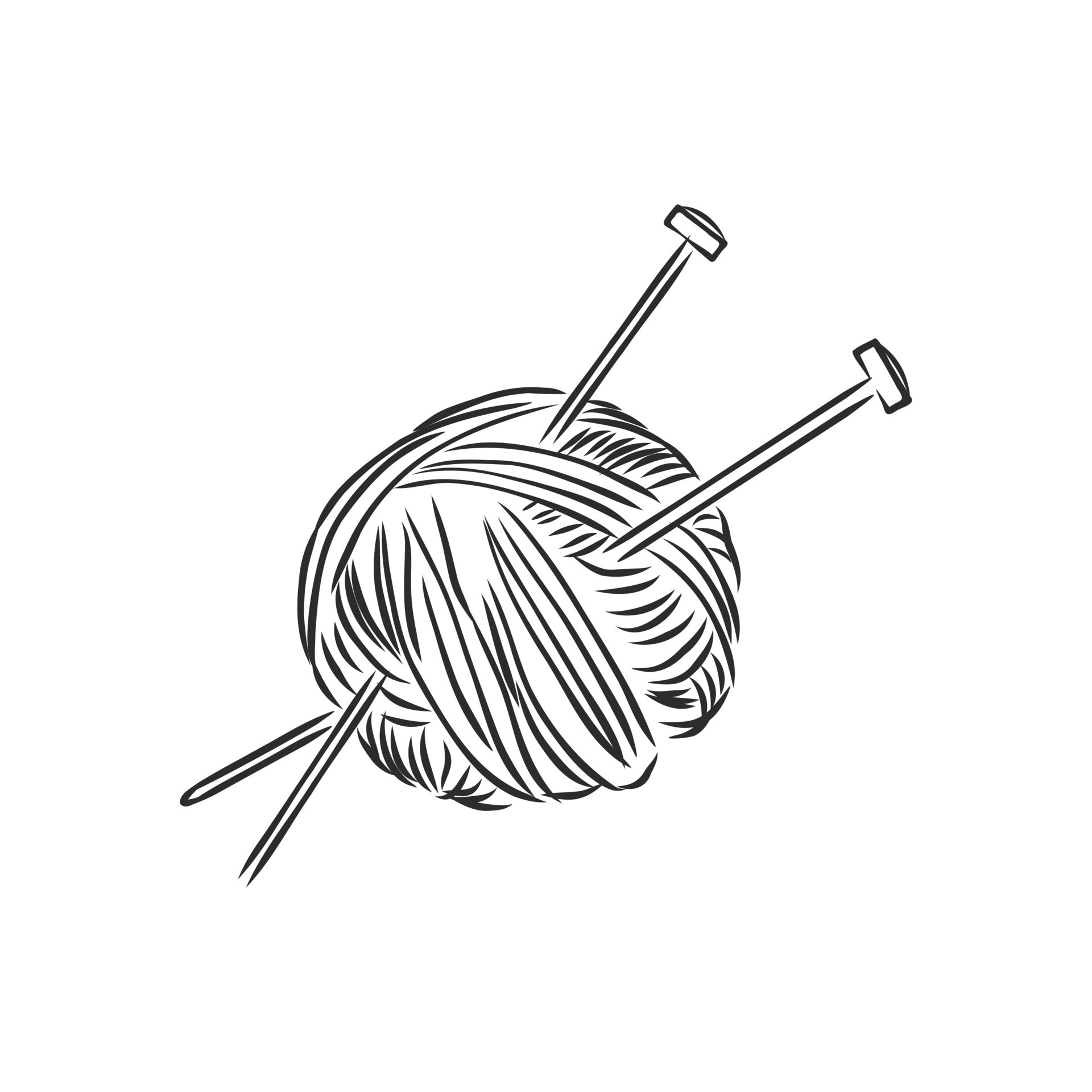 knitting needles vector sketch 11094897 Vector Art at Vecteezy