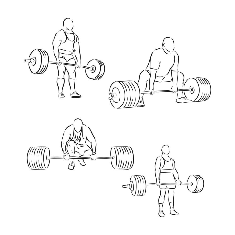 weightlifter vector sketch